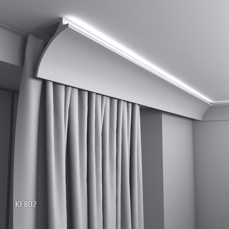 Scafa luminoasa - cornisa masca galerie perdea , din poliuretan,Tesori F, KF802, 12cmx10cmx200cm [3]