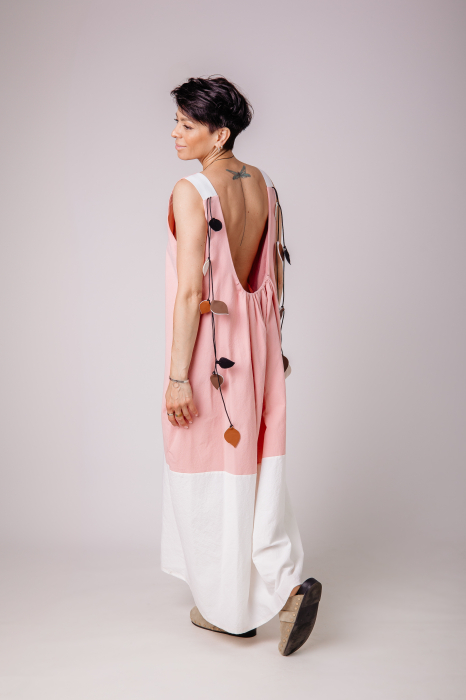 Rochie Clara Soft Pink&White [4]