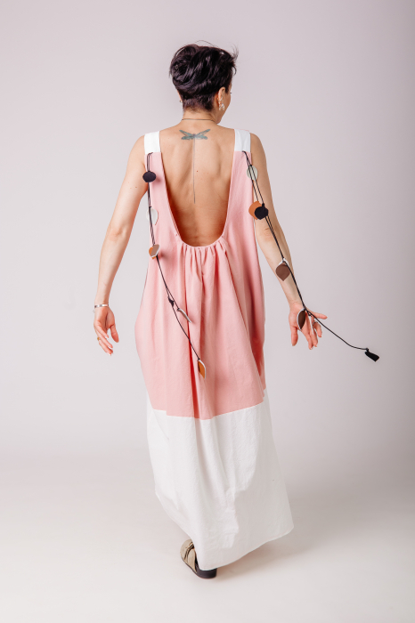 Rochie Clara Soft Pink&White [3]