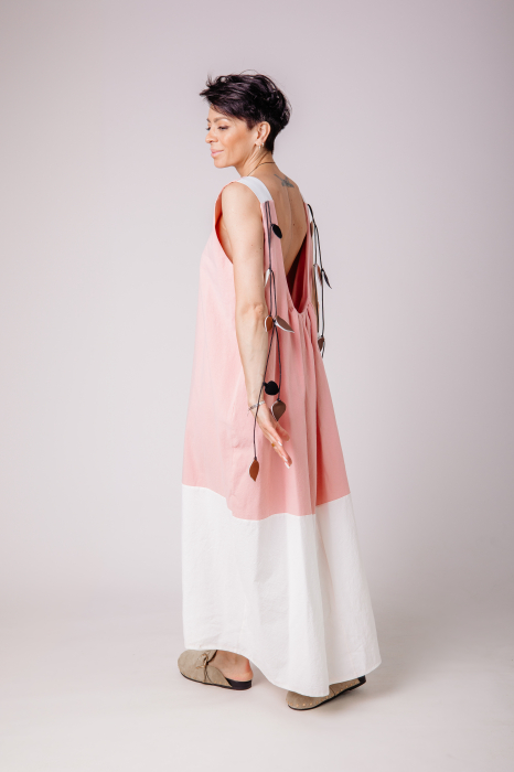 Rochie Clara Soft Pink&White [5]