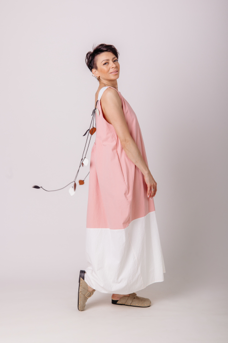 Rochie Clara Soft Pink&White [2]