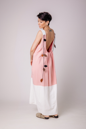 Rochii si Caftane - Rochie Clara Soft Pink&White