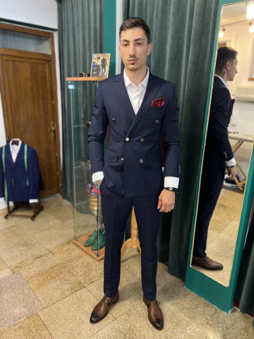 Pachet Invitat - Pachet Blue Navy la doua randuri de nasturi