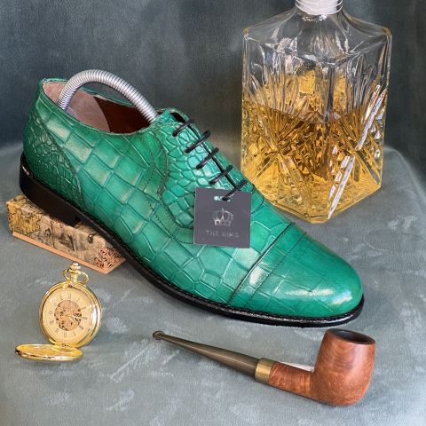 Pantofi - Pantofi din piele de crocodil fabricati manual de Marian Nedelcu