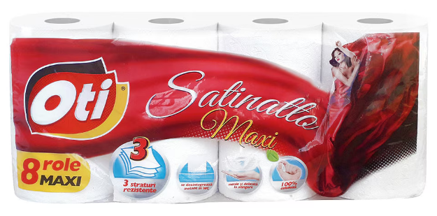 Hartie igienica Satinatto Maxi, alba, 8 role, 3 straturi,19m [1]