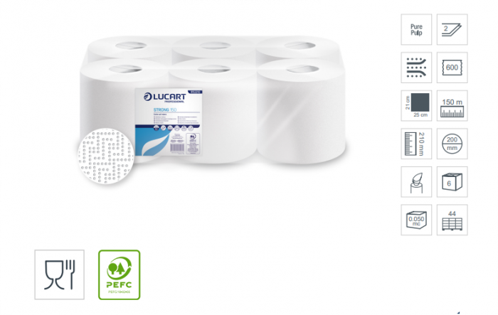 Prosop din hartie, pe rola cu derulare centrala- Strong 150 foi, Joint, LUCART [2]