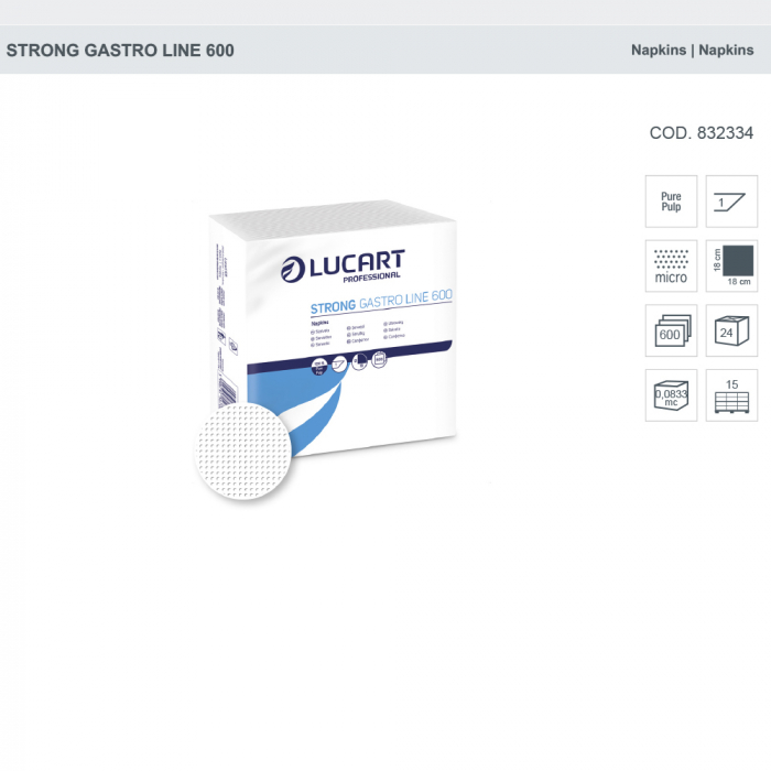 Servetele de masa Lucart Strong Gastro Line, 18x18 cm, 600 bucati [2]