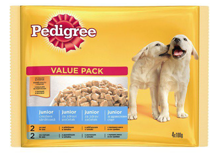 HRANA PENTRU ANIMALE - Pedigree Hrana Umeda Caini Junior Mix in Sos 4 x 100 g