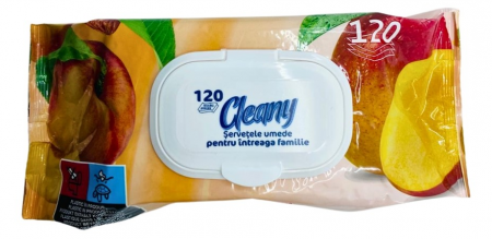 Servetele umede - Servetele umede 120 buc/pachet, piersica si mango