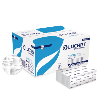 Prosoape din hartie - Prosoape pliate Lucart Strong Z 20, 200 foi/pachet, 15 pachete/bax compatibil dispenser ingust Tork