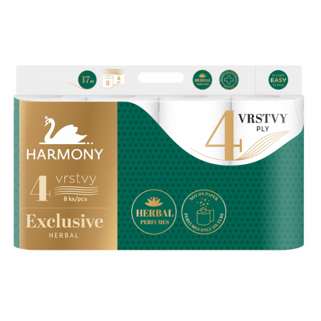 Hartie igienica - Hartie igienica Harmony Exclusive Herbal, 4 straturi, 8 role