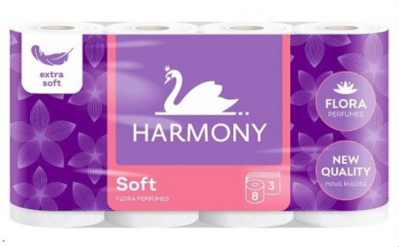 Hartie igienica - Hartie igienica Harmony Soft Flora Aroma, 3 straturi, 8 role