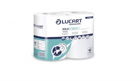 Hartie igienica Lucart, dizolvabila in apa, 2 str, Aquastraturim , 4 role [1]