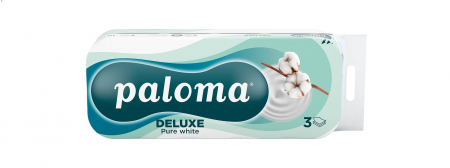 Hartie igienica - Hârtie igienică Paloma Deluxe Pure White, 3 straturi, 10 role
