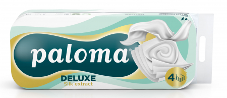 Hartie igienica - Hartie igienica Paloma Deluxe Silk Extract 10 role, 4 straturi