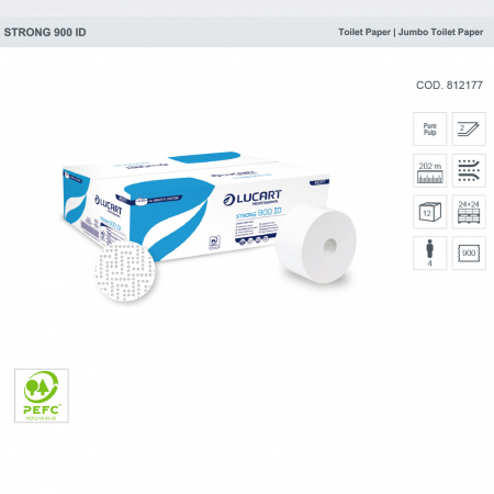 Hartie igienica rola mini jumbo, Lucart Strong 900 ID, 12 role [1]