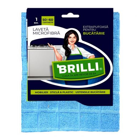 Bureti & Lavete - Laveta microfibra pentru bucatarie, extra pufoasa Brilli, 50x60cm, 1 bucata/set