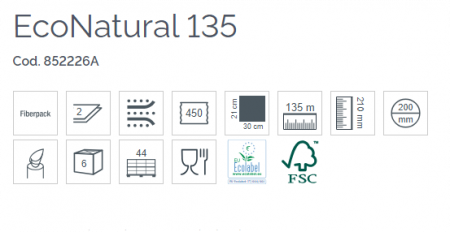 Prosoape din hartie Lucart ECONATURAL 135 JOINT, din fibre de celuloza reciclate [1]