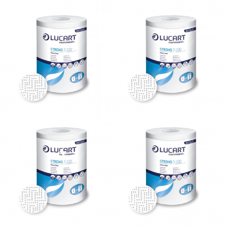 Prosoape din hartie - Pachet promo 4 buc prosop de hartie Lucart Profesional multiroll strong 3250, 3 straturi, 52 metri