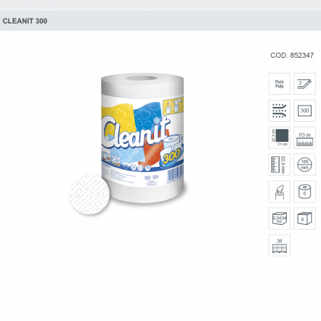 Prosop hartie Lucart Cleanit XL, 2 straturi, 300 foi [1]