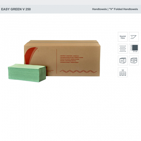 Prosop hartie pliat V Lucart Standard V240 Verde, 21.5x25 cm, 20 pachete [1]