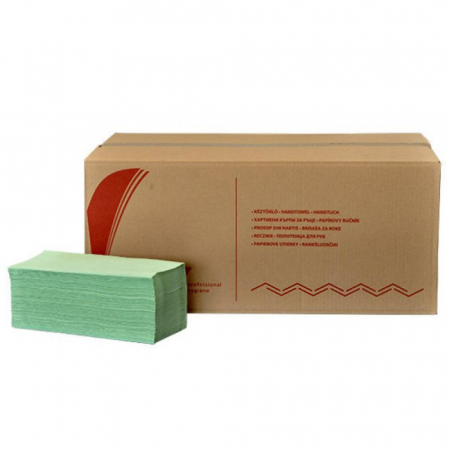 Prosoape din hartie - Prosop hartie pliat V Lucart Standard V240 Verde, 21.5x25 cm, 20 pachete