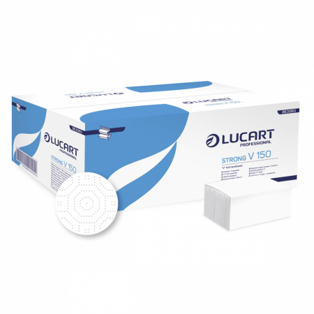 Prosoape din hartie - Prosop hartie pliat V Lucart Strong V150 Alb, 23x25 cm, 20 pachete