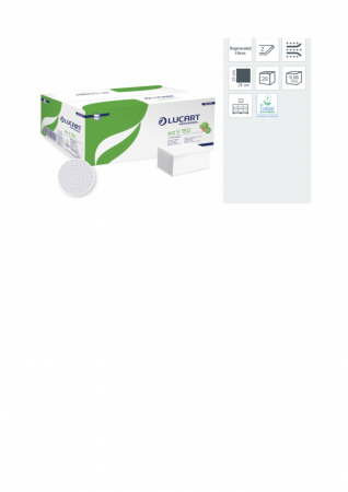 Prosop pliat hartie tip V Lucart Eco V150, 25x23, 150 buc in pachet, 20/bax, 2straturi [1]