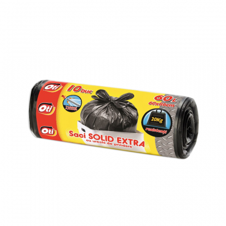 Manusi & Saci menaj - Saci menajeri Oti Solid Extra, 60 l, negri, 10 buc/rola