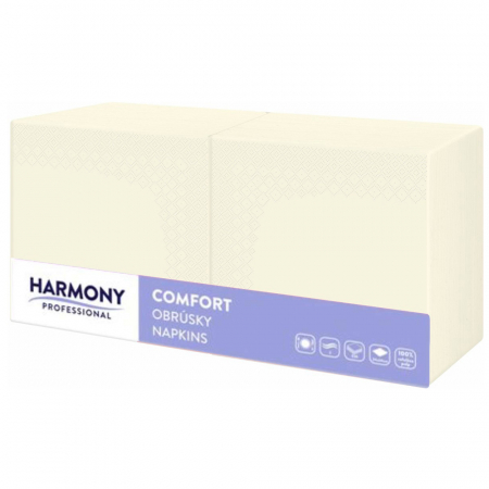 Servetele de masa - Servetele de masa Harmony Profesional - Crem, 33x33, 2 straturi, 250 bucati.
