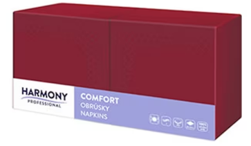 Servetele de masa - Servetele de masa Harmony Profesional - BURGUNDY-BORDO, 33x33, 2 straturi, 250 bucati.