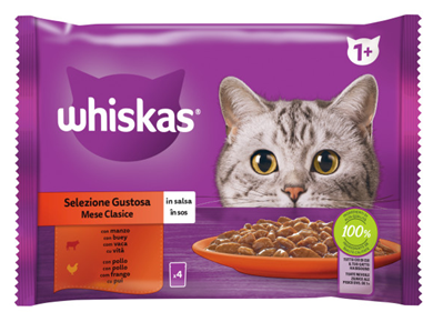 HRANA PENTRU ANIMALE - Whiskas Adult Selectii Clasic Sos 4 x 85 g