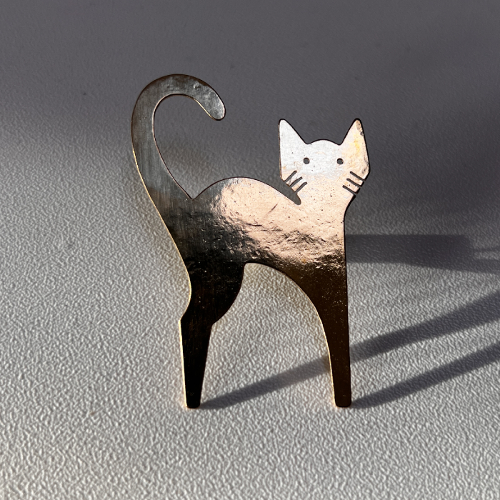 Broșă Pisică Alamă [3]