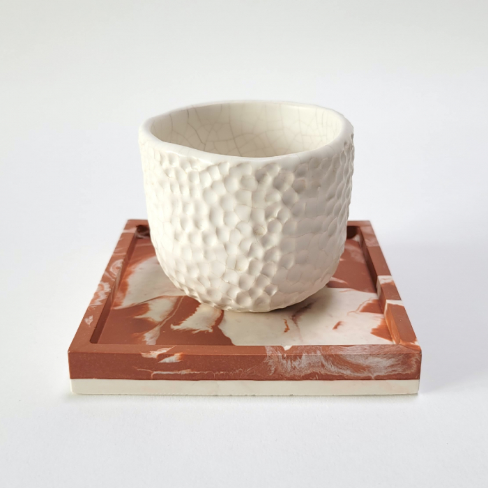 Coaster Suport Pahar Pătrat Marmură Terracotta [3]