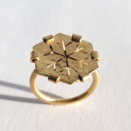 Inele - Inel Snowflake Alamă