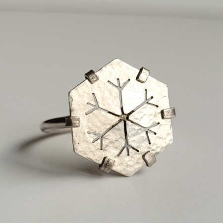 Inele - Inel Snowflake Argint