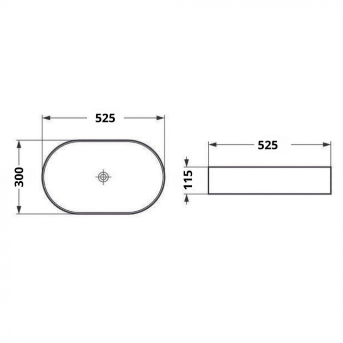 Lavoar baie pe blat, gri mat, oval, ventil inclus, 52.5 cm, Adelais Foglia [3]