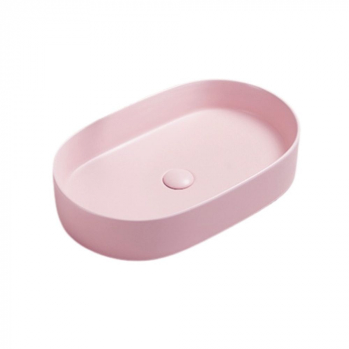 Lavoar baie roz mat montaj pe blat, ventil inclus, 60 cm, Adelais Foglia [2]
