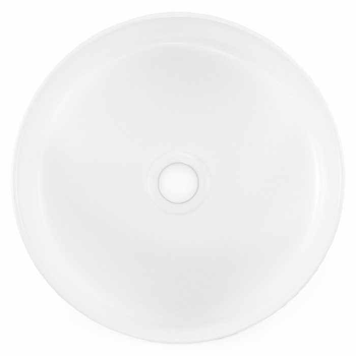 Lavoar rotund pe blat, cu riflaje 3D, alb lucios, Imperial Foglia [7]