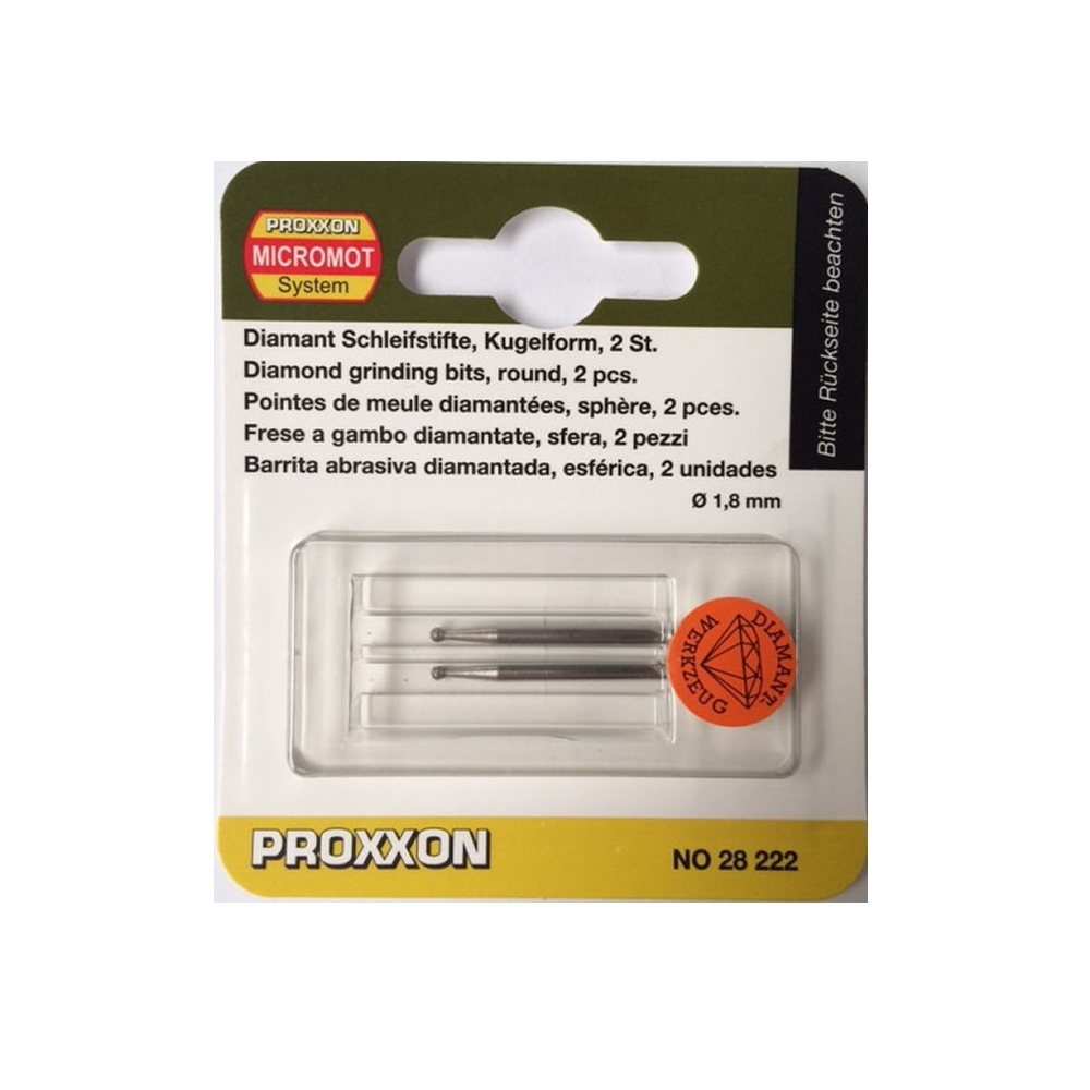 Proxxon 28222, biaxuri diamantate sferice, 1.8mm [2]