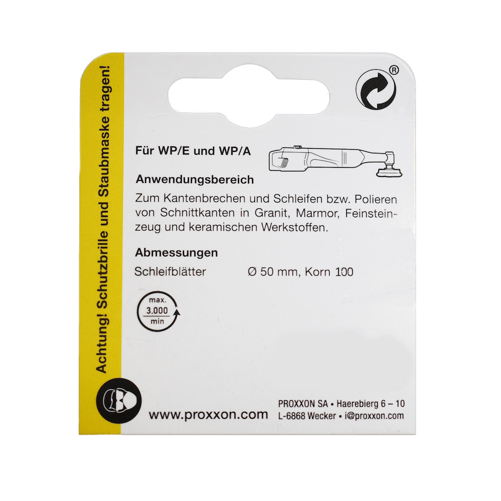 Proxxon 28657, Set 3 discuri diamantate pentru slefuire si lustruire, GR100, diametru 50mm, pentru  WP/A si WP/E [3]