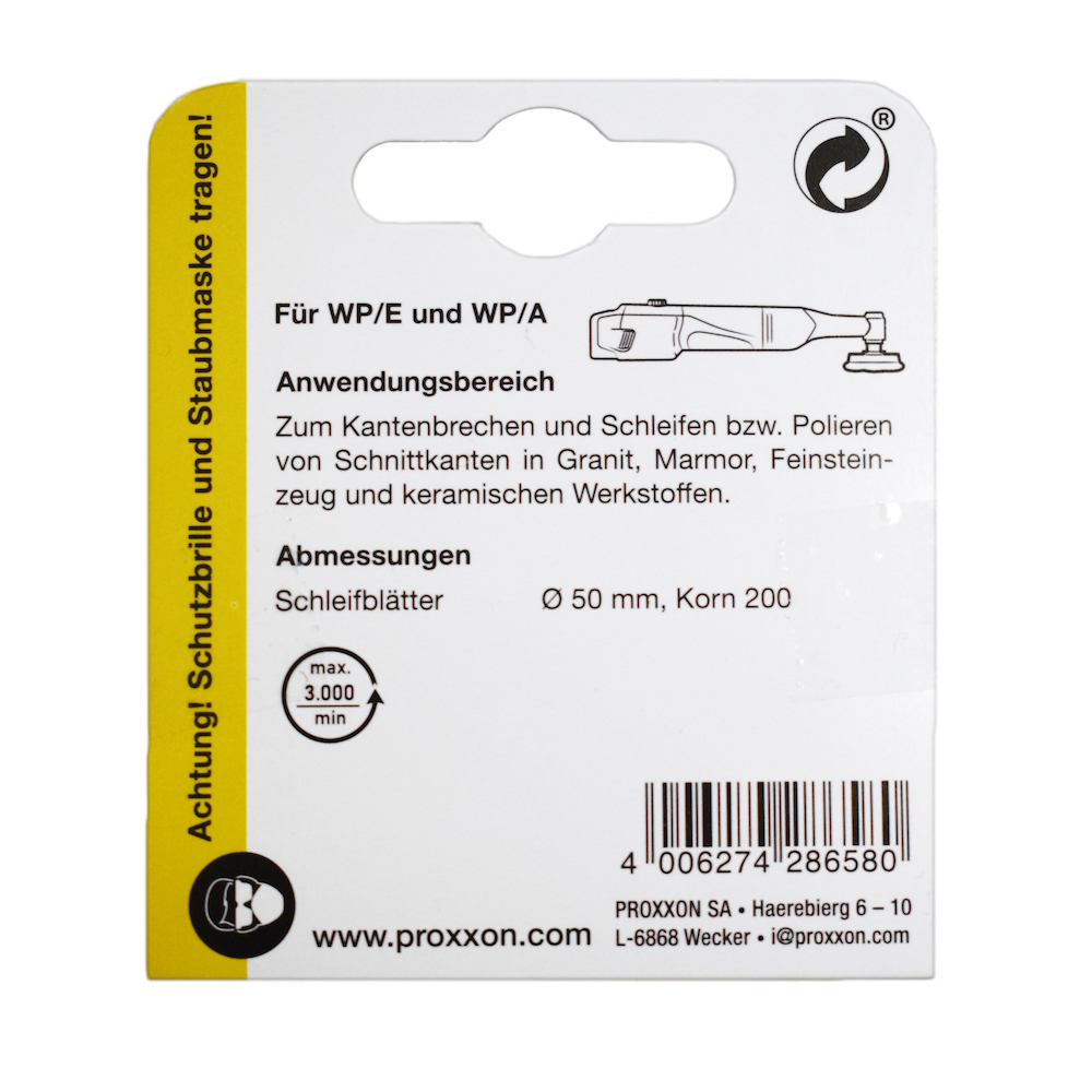 Proxxon 28658, Set 3 discuri diamantate pentru slefuire si lustruire, GR200, diametru 50mm, pentru  WP/A si WP/E [3]