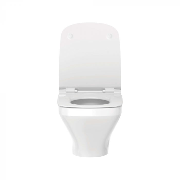 Set vas wc rimless suspendat, dreptunghiular, capac slim softclose, Foglia Bristol [8]