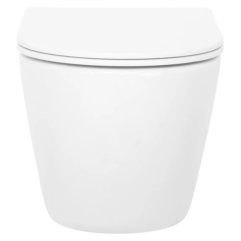 Set vas wc rimless suspendat, Rotund, Foglia Oslo si capac softclose alb [9]