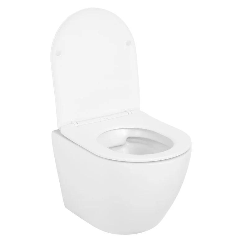 Set vas wc rimless suspendat, Rotund, Foglia Oslo si capac softclose alb [12]