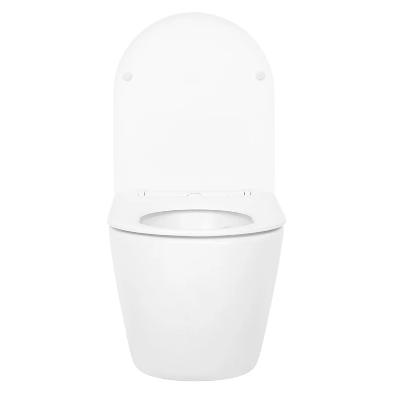 Set vas wc rimless suspendat, Rotund, Foglia Oslo si capac softclose alb [10]