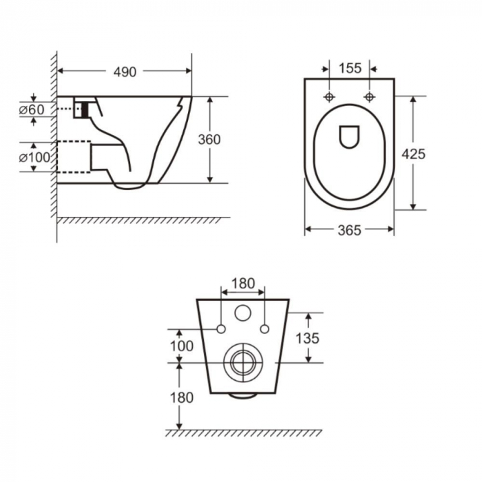 Set vas wc rimless suspendat, Rotund, Foglia Oslo si capac softclose alb [15]