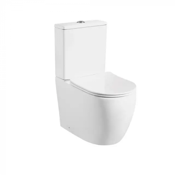 Set vas wc stativ rimless Foglia Oslo cu rezervor si capac soft close inclus, alb lucios [2]