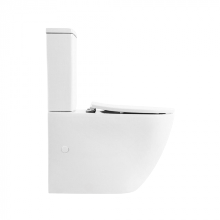 Set vas wc stativ rimless Foglia Oslo cu rezervor si capac soft close inclus, alb lucios [3]