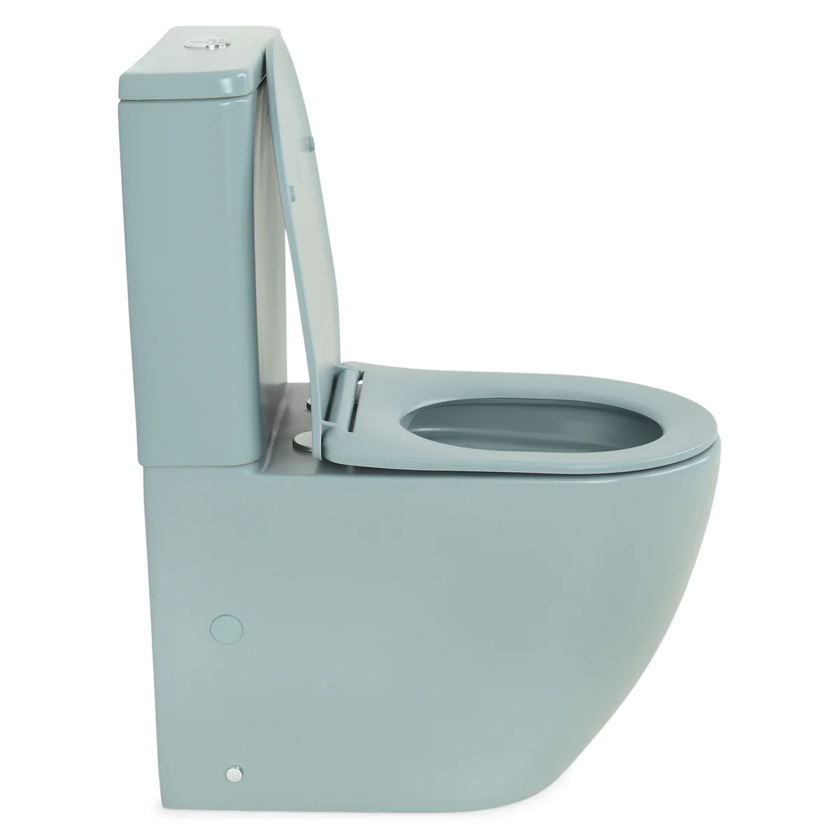 Set vas wc stativ rimless verde turcoaz mat Foglia Oslo cu rezervor si capac soft close inclus [6]